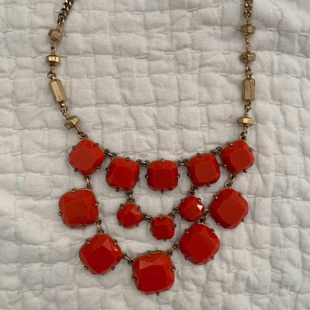 Coral Stella & Dot Bauble Statement Necklace